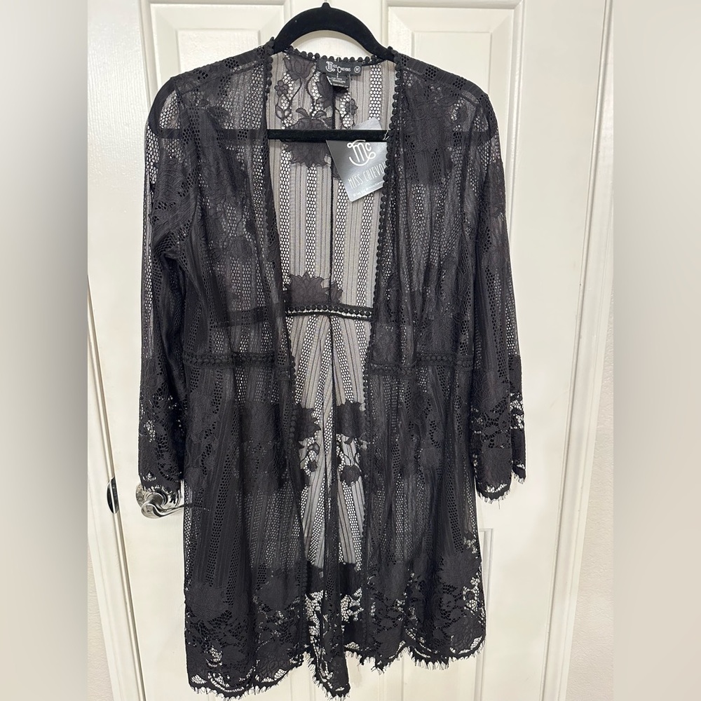 Black lace coverup